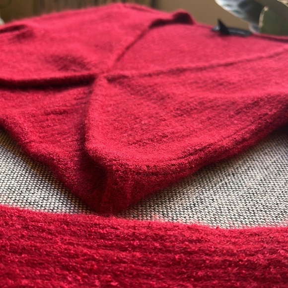 Y2K Vintage Fuzzy Cardigan with super soft red fabric, Circa 2007 - Picture 5 of 17